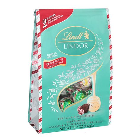 Lindt Lindor Limited Edition Peppermint Assortment Chocolate Holiday Truffles - Shop Candy at H-E-B Lindor Chocolate Flavors, Truffles Christmas, Holiday Truffles, Lindt Truffles, Lindor Chocolate, Christmas Truffles, Lindt Lindor, Lindt Chocolate, Peppermint Cookies