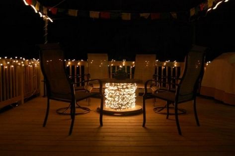 creative wire spool table light decoration diy terrace furniture Wire Spool Table, Wire Spool Tables, Cable Spool Tables, Wooden Spool Tables, Wooden Cable Spools, Wooden Spool Projects, Spool Table, Table On Wheels, Spool Furniture