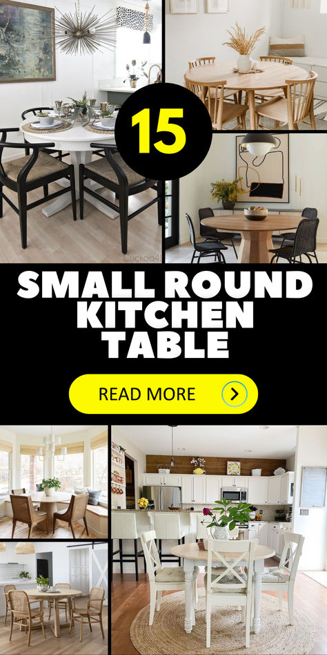 Discover the charm of a small round kitchen table, a perfect addition to your cozy space. Explore ideas that showcase small round tables and chairs, creating an intimate and inviting dining area. Small Kitchen Table Area Ideas, Small Dining Room Round Table Ideas, Table Setting For One Person, Small Round Tables For Kitchen, Small Round Dining Table Decor Ideas, Kitchen Table Area Ideas, Round Dining Table Centerpiece Everyday, Tables For Small Kitchen, Kitchen Round Table Ideas