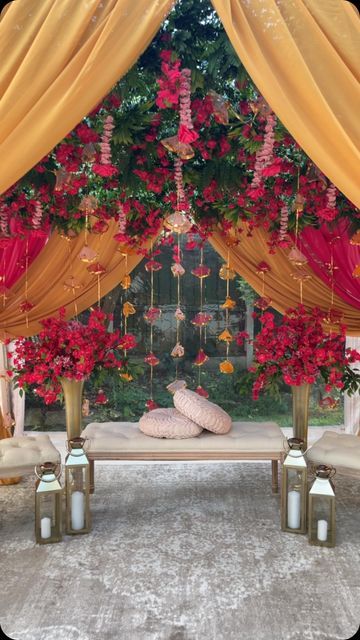 Oneiric Events on Instagram: "Nikita’s Sangeet Decor💗

Had so much fun creating this look✨" Sundowner Decor, Sangeet Decoration, Sangeet Decor, Sangeet Night, Mehndi Decor, Indian Weddings, Indian Wedding, Weddings, On Instagram