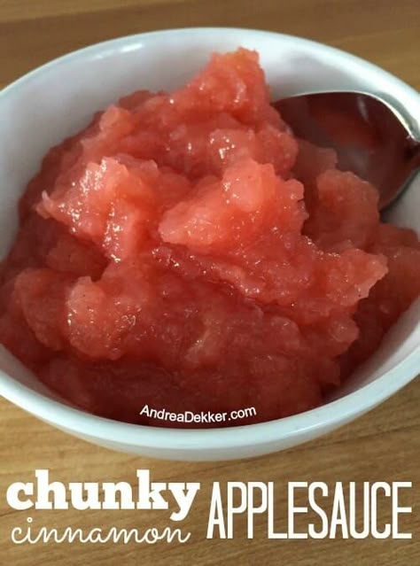 Chunky Cinnamon Applesauce Chunky Applesauce Recipe, Applesauce Recipes Canning, Chunky Applesauce, Canning Applesauce, Homemade Applesauce Recipes, Crockpot Applesauce, Cinnamon Applesauce, Applesauce Recipe, Red Delicious Apples