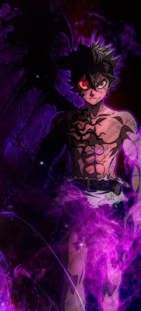 Asta Mobile Wallpaper by TheBJO13 on DeviantArt Black Clover, An Anime, Anime Character, Wallpapers, Purple, Red, Anime, Black