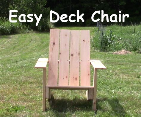 Easy Adirondack Chair: This is a chair design by my Grandfather. They are very comfy and can be made without fancy tools. Woodworking Plans For Beginners, Outdoor Chairs Diy, Adirondack Chairs Diy, Easy Deck, Adirondack Chair Plans, Woodworking Chair, Woodworking Furniture Plans, Diy Chair, Building A Deck