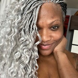 Gray Wavy Hair, Silver Hair Braids, White Afro, Braiding Extensions, Human Hair For Braiding, Micro Braids Hairstyles, Kanekalon Hair, Track Hairstyles, Grey Hair Don't Care