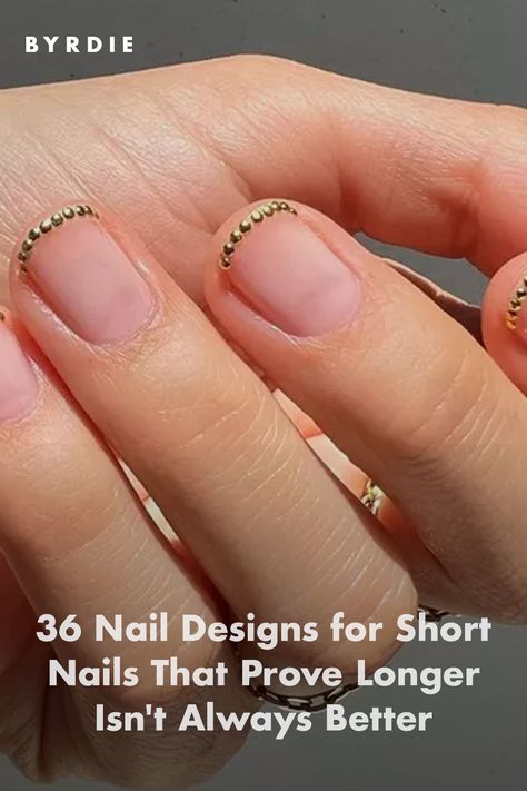 36 Classy Short Nail Designs to Try Designs For Short Natural Nails, Classy Short Nail Designs, Short Natural Nails, Short Round Nails, Fat Fingers, Squoval Nails, Studded Nails, Short Nail, Different Shades Of Pink