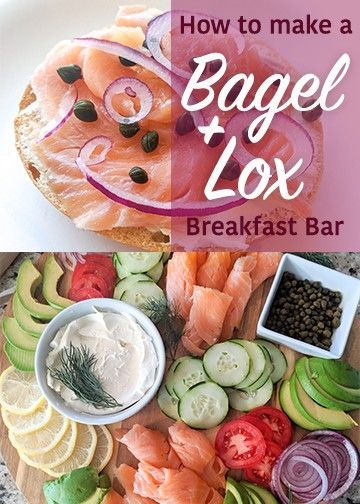 How to make a delicious bagel and lox bar for breakfast. Recipe toppings needed for bagels + lox including cream cheese, capers, red onion, etc. Other sides like fruit and veggie scrambled eggs to serve for a fancy and fun breakfast bar. Plus a look at my perfect cream cheese smear with other toppings. Bagels And Lox Platter, Brunch Platters, Lox Bagel Board, Lox And Bagels Platter, Bagel And Lox Platter, Bagels And Lox Recipe, Bagels Lox And Cream Cheese, Bagel With Lox And Cream Cheese, Lox Breakfast