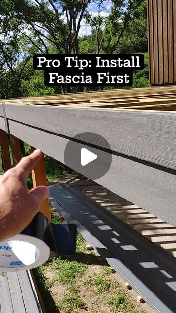 Jason C. Promes on Instagram: "Installing fascia first is always a good idea." Deck Edge Ideas, Deck Fascia Ideas, Fascia Board Ideas, Deck Facia, Deck Fascia, Patio Under Decks, Boulder House, Ground Level Deck, Diy Exterior