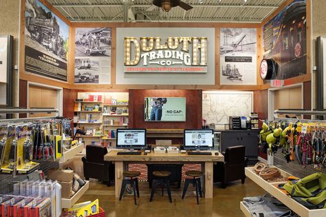 Check out our new Fridley, MN store. The hospitality area provides complimentary coffee, water, and chairs for lounging. Work Clothes For Men, Deer In Headlights, Public Bathrooms, Travel America, Duluth Trading Company, Duluth Trading, Store Displays, Clothes For Men, Trading Company