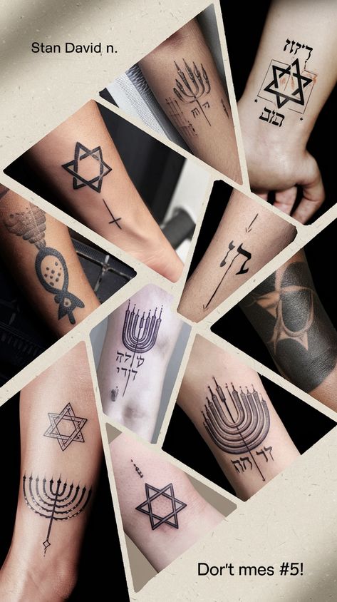 19 Unique Jewish Cultural Tattoo Ideas That Celebrate Your Heritage (Don't Miss #5!) Jewish Tattoo Ideas Symbols, Jewish Tattoo Ideas, Jewish Star Tattoo, Jewish Wedding Rings, Judah And The Lion, Hebrew Tattoo, Meaningful Tattoo Ideas, Anime Tattoo Ideas, Symbols Of Faith