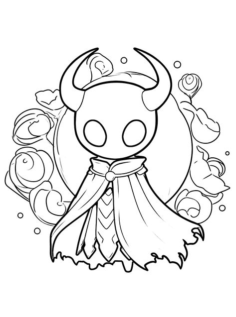 Hollow Knight - Lol Coloring Pages Hollow Knight Coloring Pages, Dnd Coloring Pages, Dibujos Halloween, Lol Coloring Pages, Lol Coloring, Knight Tattoo, Bookshelf Ideas, Hollow Night, Art Painting Tools