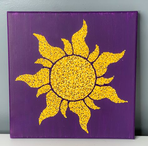 Tangled Painting, Tangled Sun, Illustrator Portrait, Sunset Canvas Painting, Disney Paintings, Sun Painting, Simple Canvas Paintings, Easy Canvas Art, Canvas Drawings