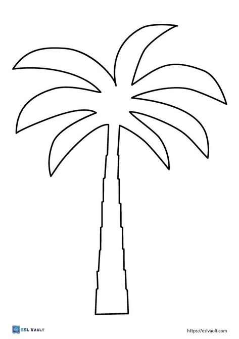 tree outline templates Palm Tree Template Free Printable, Palm Tree Cutout, Palm Tree Patterns, Palm Tree Drawing Sketches, Diy Palm Trees, Printable Pizza Toppings, Palm Tree Template, Palm Tree Outline, Palm Tree Sketch