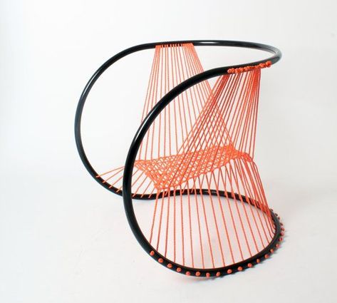 Neon Roped Seating : Maya Chair Ultra Modern Furniture, Unique Chairs Design, Wire Chair, Woven Chair, Unique Chair, Creative Furniture, Iron Furniture, Cool Chairs, Recycled Furniture