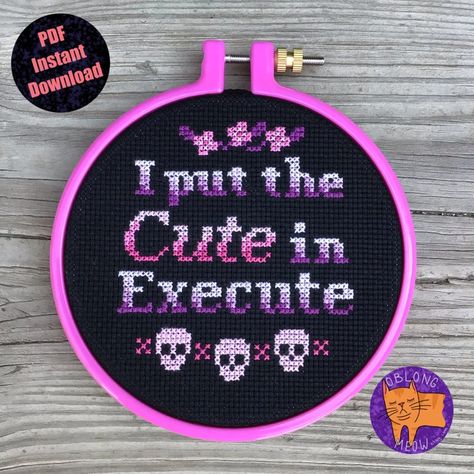 Cthulhu Cross Stitch, Pastel Goth Cross Stitch, Cross Stitch Goth, Undertale Cross Stitch, Goth Cross Stitch, Geeky Cross Stitch Patterns, Geeky Cross Stitch, Geek Cross Stitch, Funny Cross Stitch Patterns