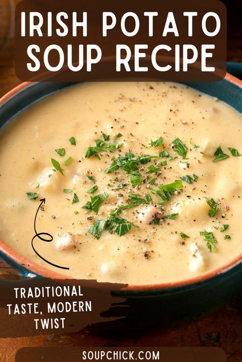 Delicious Irish Potato Soup for a Cozy and Satisfying Meal Scottish Potato Soup, Dutch Potato Soup, Irish Soup, Irish Potato Soup, Potato Soup Recipes, Potato Bacon Soup, Irish Potato, Irish Cuisine, Irish Potatoes