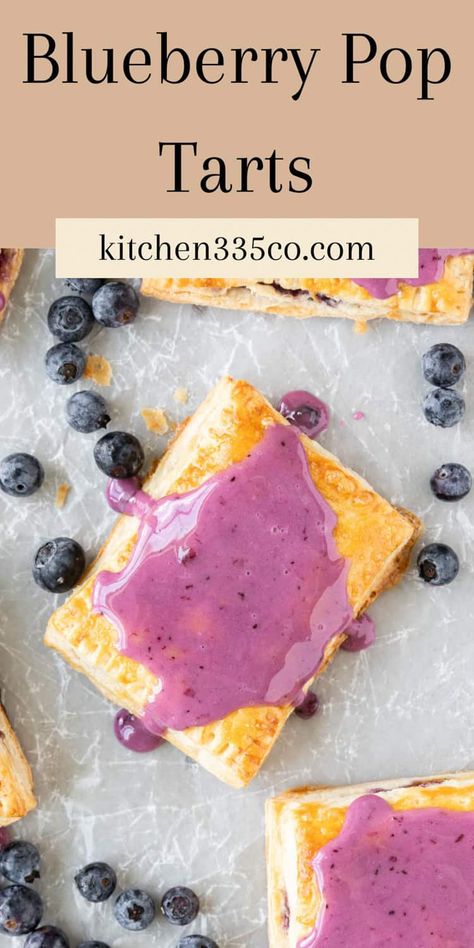 Blueberry Pop Tarts have a flaky pie crust filled with blueberry jam and topped with a sweet blueberry glaze. They make the most delicious breakfast or dessert!