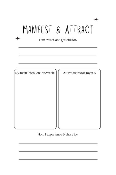 manifesting and law of attraction journal Manifesting Journal Template, Digital Manifestation Journal, Manifest Worksheet, Emo Books, Journal Manifestation Ideas, Manifestation Worksheet, Vision Ideas, Box City, Fun Sheets