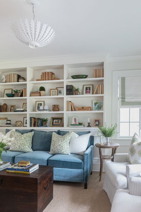 PORTFOLIO — Bailey Ward Interiors Bookcase Behind Sofa, Behind Sofa, Living Room Decor Inspiration, Living Room Bookcase, Beautiful Spaces, Pretty Room, The Calm, Formal Living Rooms, Fresh Start