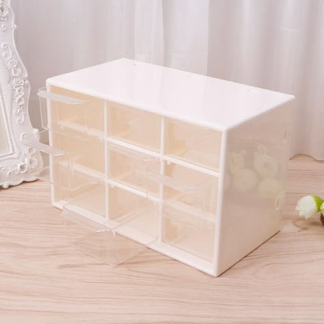 Jewellery Organizer, Room Organization Bedroom, Plastic Storage Cabinets, White Room Decor, Makeup Storage Box, Jewelry Organizer Storage, Cute Bedroom Decor, Organization Bedroom, Desk With Drawers