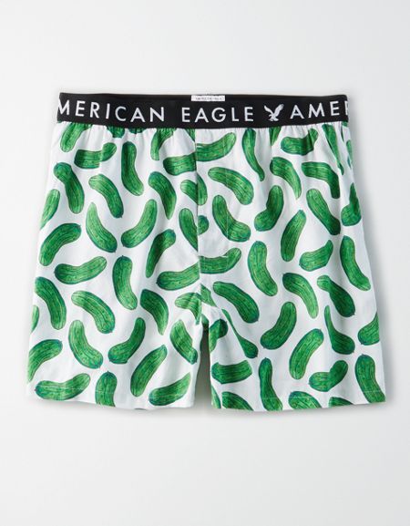 AEO Pickles Boxer Short Boxers For Girls, Boxers Outfit Female, Boxers With Designs, Rick And Morty Boxers, Boxers American Eagle, Casual Green Boxer Briefs With Built-in Shorts, American Eagle Boxers, Casual Graphic Print Boxer Briefs, Boxers Women