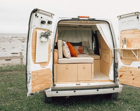 Small Van Interior Ideas, Camper Van Diy Ideas, Ford Transit Van Conversion Layout, Ford Transit Van Build, Van Bed Build, Van Life Ford Transit, Microvan Camper, Small Camper Van Conversion Diy, Transit Van Conversion Layout