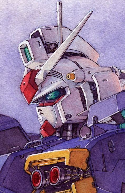 Gundam GP01 Watercolor on Behance Gundam Gp01, Retro Sci Fi, Gundam Wallpapers, Cool Robots, Architecture Tattoo, Arte Cyberpunk, Mecha Anime, Gundam Art, Robots Concept