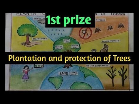 Tree Conservation Drawing, Plant Trees Save Earth Drawing, Life On Planet Earth Drawing, Save Trees Drawing For Competition, Planting Trees Drawing, Plant Trees Save Earth, Save Nature Poster Environment, Slogan Making Ideas, Save Trees Drawing