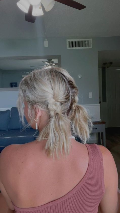 Easy braided hairstyle hack for those who can’t French braid in 2022 | Short hair updo, Hairdos for short hair, Braids for short hair Easy Braided Hairstyle, Short Hair Dos, Braided Hairstyle, Hairdos For Short Hair, Peinados Fáciles Para Cabello Corto, Short Hair Tutorial, Hair Stylies, Work Hairstyles, Penteado Cabelo Curto