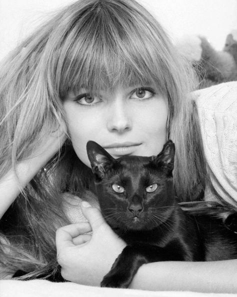 Cats Images, Celebrities With Cats, Paulina Porizkova, Cat Pose, A Black Cat, Foto Poses, Cat Photography, Cat People, Cat Person