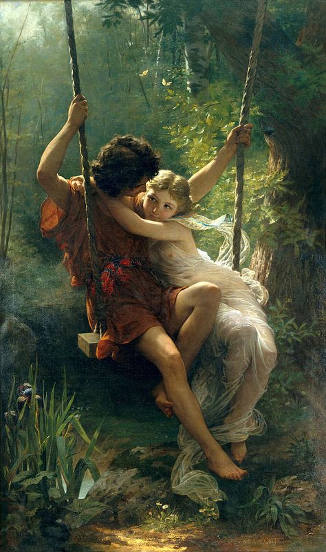 God's Whisper on Twitter: "Springtime, 1873, and The Storm, 1880, by Pierre Auguste Cot (1837-1883)… " Pierre Auguste Cot, Famous Art Paintings, Romantic Paintings, Rennaissance Art, Academic Art, Salon Art, Pierre Auguste, Pierre Auguste Renoir, Famous Art