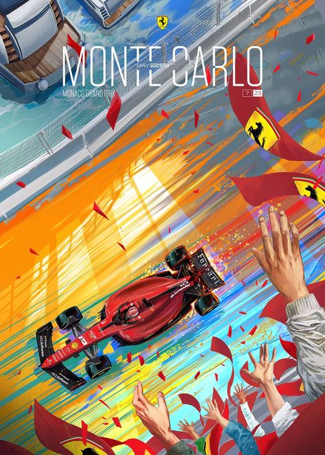 Monaco Streets, F1 Media, Formula One Poster, Monaco Grand Prix Posters, Ferrari Wallpaper, F1 Monaco, Grand Prix Posters, Ferrari Poster, F1 2023