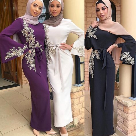 Ramadan Kaftan, Embroidery Abaya, Islamic Clothing Abayas, فستان زهري, Hijab Stile, Dress Islamic, Stile Hijab, Cardigan Dress, Abaya Style