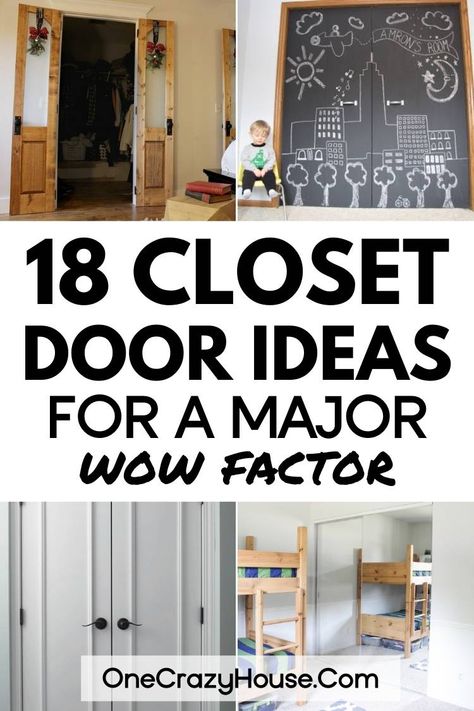 Make Closet Doors, Curtain Closet Door Ideas, Curtain Closet Door, Closets Without Doors Ideas, Closet Door Redo, Replacing Closet Doors, Closet Door Alternatives, Bifold Door Makeover, Door Makeover Ideas