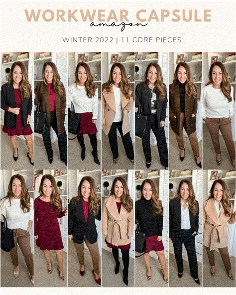 Womens Business Professional Winter, Professional Outfits Women Capsule, 2023 Winter Work Outfits, Mom Business Casual Outfits, Winter Business Professional Outfits For Women, Winter Workwear Capsule Wardrobe, Mid 40s Fashion Over 40, Professional Office Nails Classy, Business Attire Women Winter