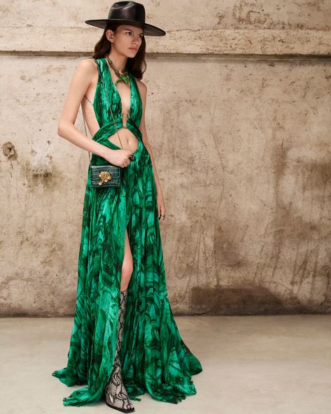 Roberto Cavalli | Iconic nights. The signature Profumo dress meets the bold Malachite print for the ultimate seductive look. Shop #RobertoCavalliFW2425… | Instagram Green Day, Be Bold, Roberto Cavalli, Green Dress, Link In Bio, Boutique, Design