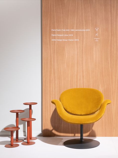 Tulip Midi, 1960 | Designer: Pierre Paulin | © Artifort | Location: IMM 2020 furniture fair Tulip Armchair, Tulip Chair, Pierre Paulin, Public Spaces, Inspired Homes, Design Furniture, Dining Rooms, Stools, Contemporary Design