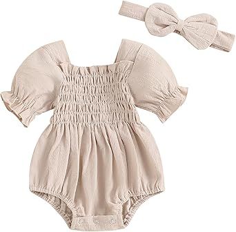 Short Sleeve Bodysuit Outfit, Boho Baby Romper, Stylish Baby Girl Outfits, First Birthday Photography, Stylish Baby Girls, Girls Smock, Summer Baby Clothes, Baby Girl Shorts, Infant Girl