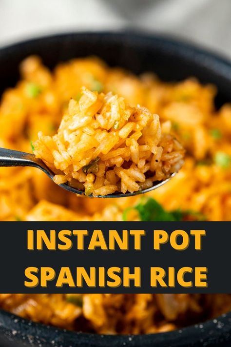 Instant Pot Spanish Rice (Mexican Rice) Instapot Taco Rice, Instapot Spanish Rice, Instant Pot Spanish Rice Recipe, Instant Pot Spanish Rice, Instant Pot Mexican Rice, Rice Mexican, Pork Belly Tacos, Spanish Rice Recipe, Easy Pressure Cooker Recipes