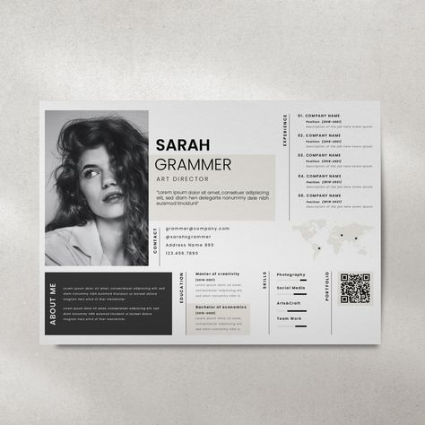 Cv Design Template Free, Photography Resume, Cv Website, Cv Original, It Cv, Graphic Design Cv, Cv Design Template, Resume Layout, Portfolio Resume