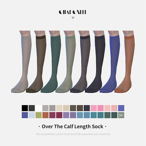 Over The Calf Length Sock | Charonlee SIMS Sims 4 Download, The Sims 4 Download, Long Socks, Knee Socks, The Sims 4, The Sims, Sims 4, Socks, Clothes For Women