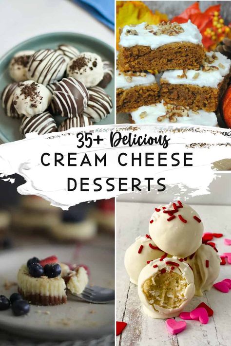 Cream Cheese Treats, Cream Cheese Based Desserts, Easy Dessert Cream Cheese, Cream Cheese And Whipped Cream Desserts, Quick Desserts With Cream Cheese, No Bake Desserts With Cream Cheese, Easy Dessert Recipes With Cream Cheese, Christmas Cream Cheese Desserts, Desserts To Make With Cream Cheese