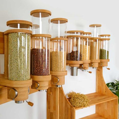 Low-Impact Living: Grain Silos, Flour Mills, Sprouting Pots, and More from Hawos Grain Silo, Grain Mill, Flour Mill, Grain Storage, Organized Home, Zero Waste Kitchen, Homemade Muesli, Food Dispenser, No Knead Bread