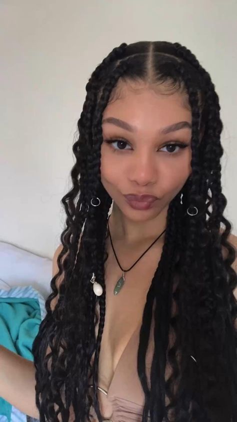 Goddess Braids Hairstyles, Curls Hairstyles, Box Braids Hairstyles For Black Women, Braids Hairstyles Pictures, Cute Box Braids Hairstyles, Protective Hairstyles Braids, Pretty Braided Hairstyles, Hairdos For Curly Hair, Girls Hairstyles Braids