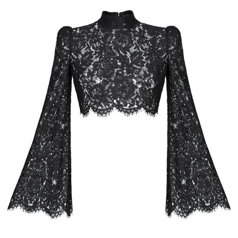 Rasario Cropped Lace Top ($880) ❤ liked on Polyvore featuring tops, crop top, black, bell sleeve tops, lace mock neck top, lacy tops and mock neck crop top Lace Mock Neck Top, Cropped Lace Top, Black Blouses, Bell Sleeve Tops, Lace Bell Sleeve Top, Idee Babyshower, Bell Sleeve Crop Top, Mock Neck Crop Top, Cropped Shirts