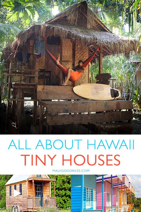 Hawaii: the Perfect Place for Tiny Houses - Maui Goodness Tiny House Beach, Hawaii House Interior, Hawaii Tiny House, Hawaii Beach House, Small Beach Houses, Kauai Travel, Oahu Beaches, Farnsworth House, Hawaii House