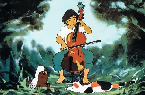 GAUCHE THE CELLIST (1982) by (Studio Ghibli co-founder) Isao Takahata. Isao Takahata, Inspiration Painting, Art Inspiration Painting, Shows And Movies, Studio Ghibli, Movies To Watch, Art Inspiration, Character Design, Tv Shows