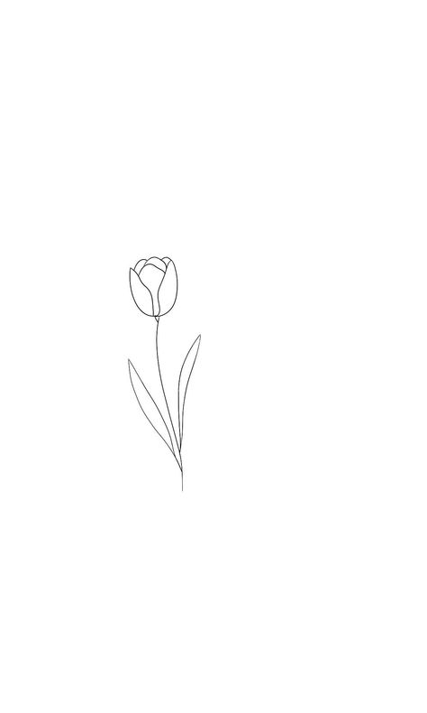 Cute Tulip Tattoo, Tiny Tulip Tattoo Simple, Tulip Outline Tattoo, Tulip Fine Line Tattoo, Minimalist Tulip Tattoo, Amsterdam Tattoo Ideas, Simple Tulip Tattoo, Tulip Line Drawing, Line Art Tulip