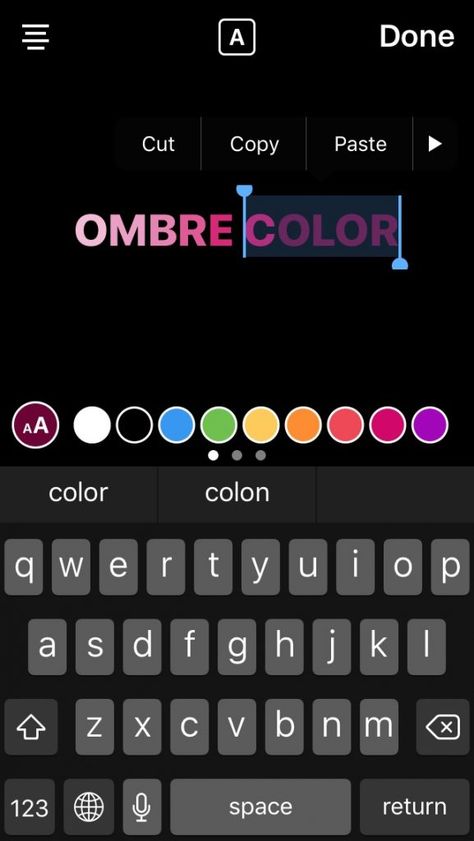 Instagram stories design tip: Making Ombre type in your text overlay | coolmomtech.com Visual Media Design, Instagram Gradient, Instagram Stories Design, Text Tutorial, Autumn Instagram, Stories Design, Gif Instagram, About Instagram, Overlays Instagram