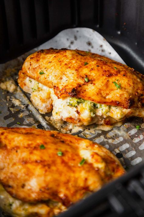 Airfryer Oven Recipes Healthy, The Best Supper Recipes, Chicken Breast Fillet Recipes Air Fryer, Air Fryer Recipes Stuffed Chicken, Airfryer Chicken Healthy, Keto Air Fry Chicken, Chicken Broccoli Air Fryer, Airfrier Chicken Breast Recipes, Stuffed Chicken Recipes Air Fryer