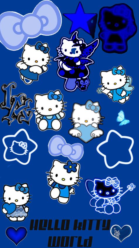 Blue wallpaper. Blue Hello Kitty Wallpaper, Blue Hello Kitty, Kitty Wallpaper, Wallpaper For Your Phone, Hello Kitty Wallpaper, Hello Kitty, Kitty, Blue